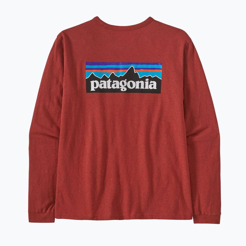 Damen-Trekking-T-Shirt Patagonia P-6 Logo Responsibili-Tee LS Wurzelholz rot