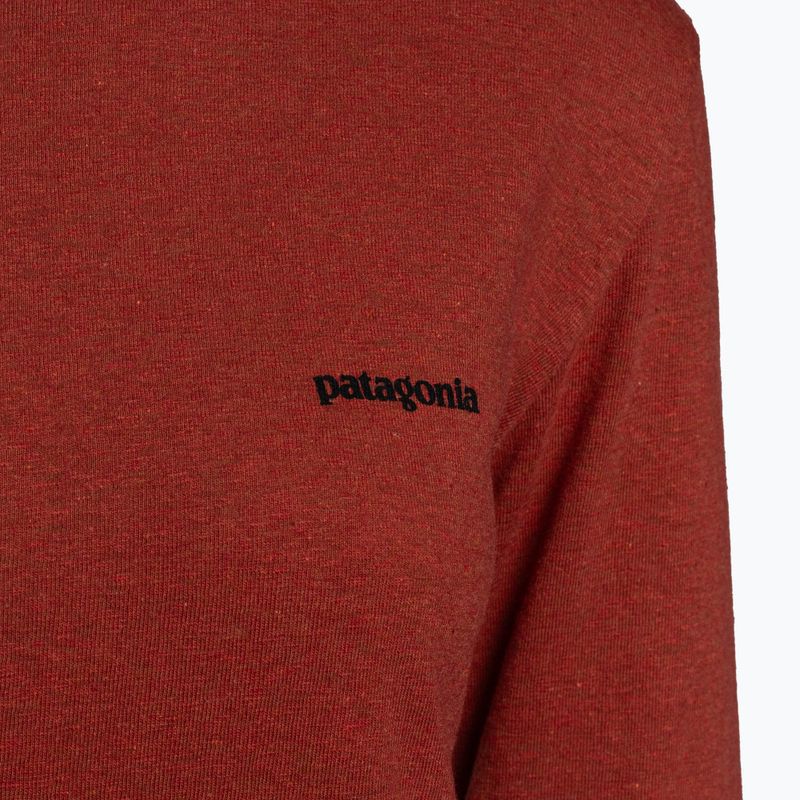 Damen-Trekking-T-Shirt Patagonia P-6 Logo Responsibili-Tee LS Wurzelholz rot