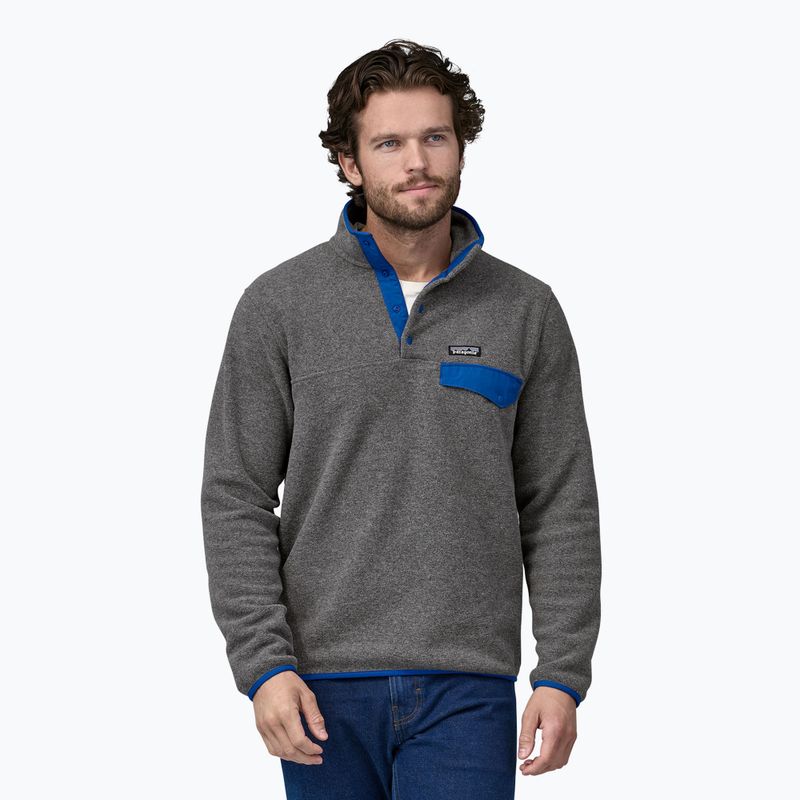 Herren Patagonia LW Synch Snap-T P/O nickel w/Passage blau Trekking Sweatshirt