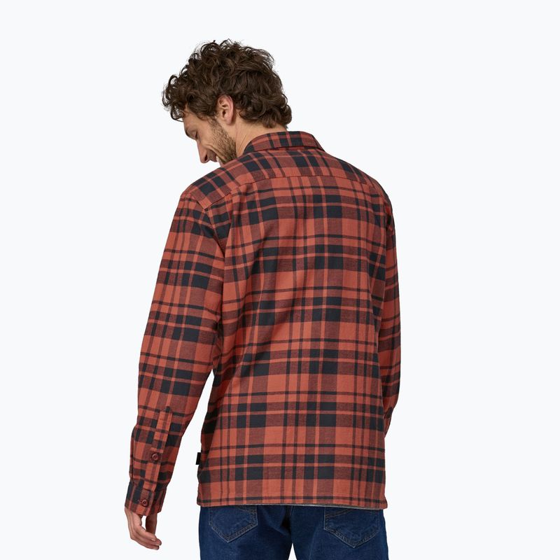Herren Patagonia Bio-Baumwolle MW Fjord Flanell Hemd Eiskappen/Burl rot 2
