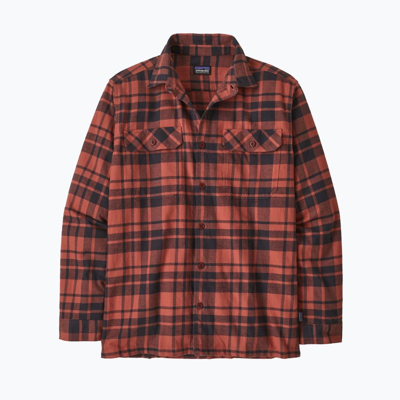 Herren Patagonia Bio-Baumwolle MW Fjord Flanell Hemd Eiskappen/Burl rot 4