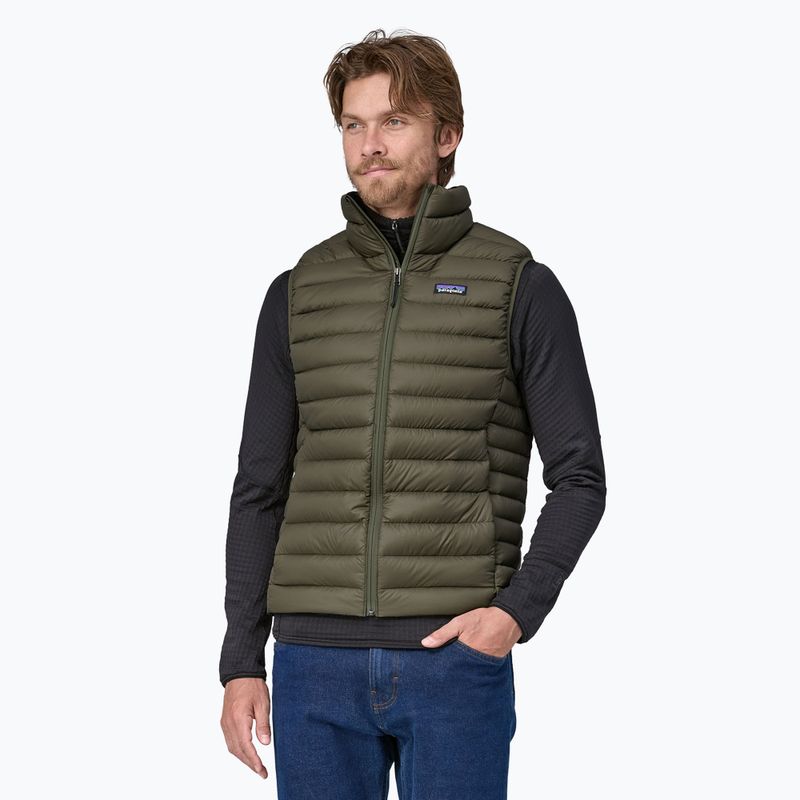 Herren Patagonia Daunen Pullover ohne Ärmel basin grün