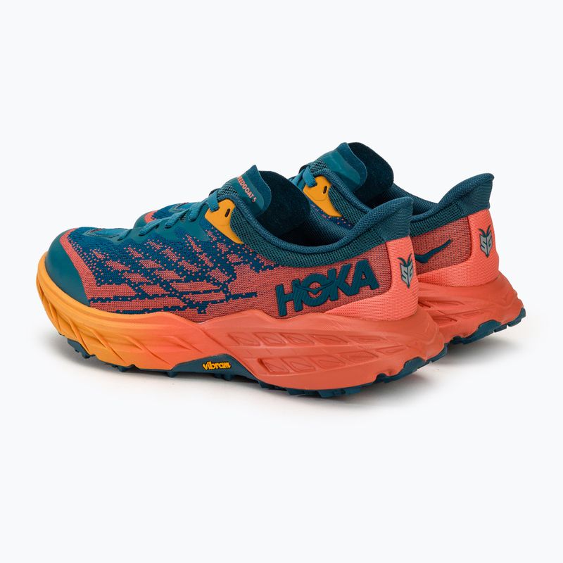 Damen Laufschuhe HOKA Speedgoat 5 Wide blau koralle/kamelie 3