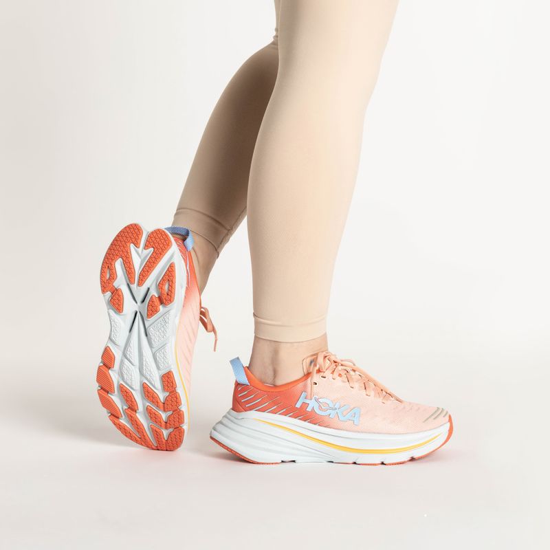 Damen Laufschuhe HOKA Bondi X caellia/peach parfait 2