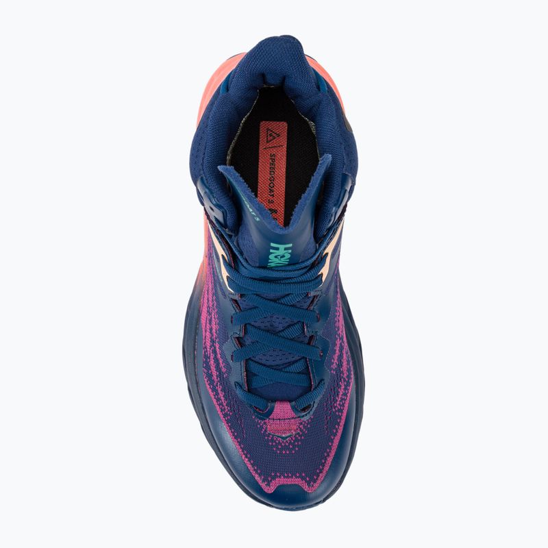 Damen Laufschuhe HOKA Speedgoat 5 Mid GTX bellwether blau/camellia 6