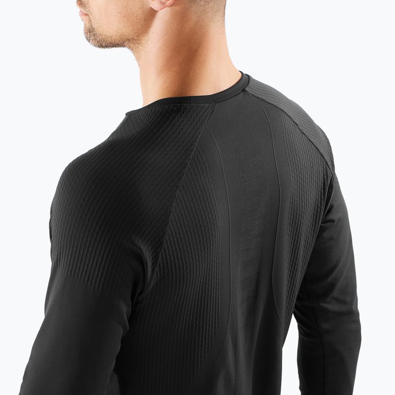 Lauf Longsleeve Herren Salomon Sense Aero Seamless Tee deep black 4
