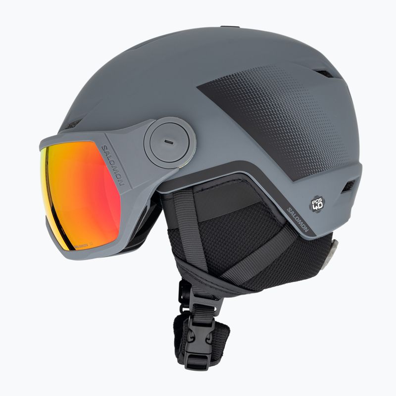 Salomon Pioneer LT Visor S2 Skihelm Ebenholz/Rot 5
