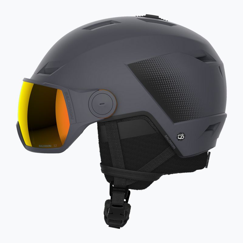 Salomon Pioneer LT Visor S2 Skihelm Ebenholz/Rot 8