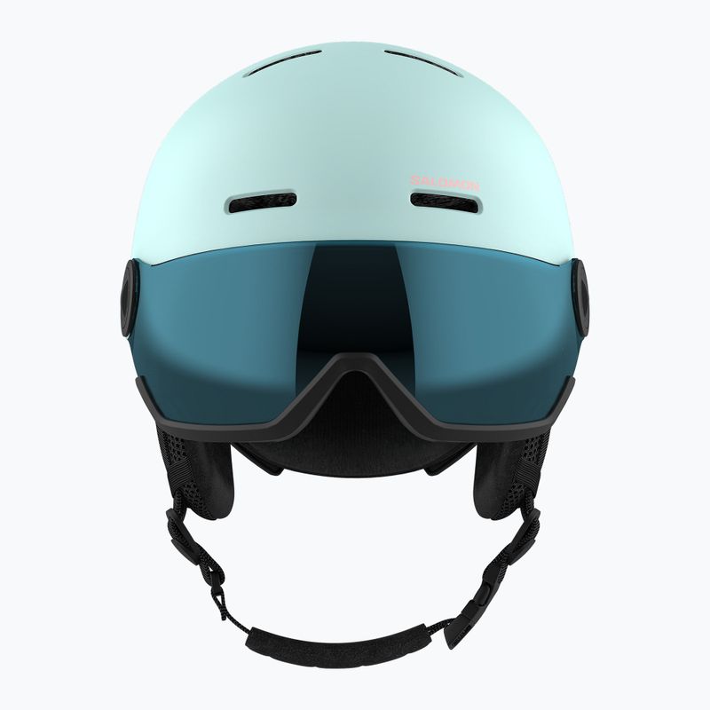Skihelm Kinder Salomon Orka Visor bleached aqua 3