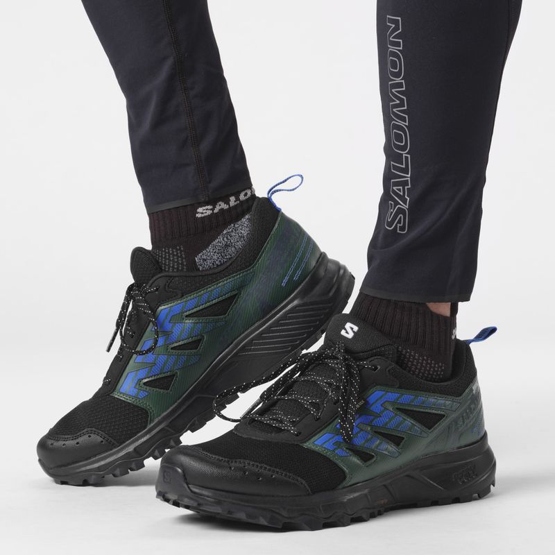 Laufschuhe Herren Salomon Wander GTX black/darkest spruce/ibiza blue 8