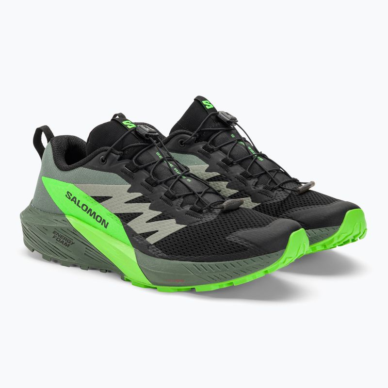 Herren Laufschuhe Salomon Sense Ride 5 schwarz/laurel wreath/green gecko 5