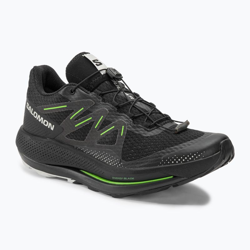 Herren Salomon Pulsar Trail Laufschuhe schwarz/schwarz/grüner Gecko