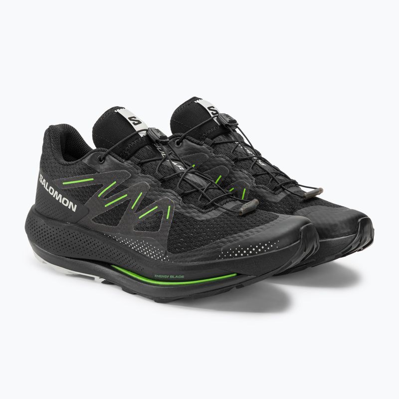 Herren Salomon Pulsar Trail Laufschuhe schwarz/schwarz/grüner Gecko 4