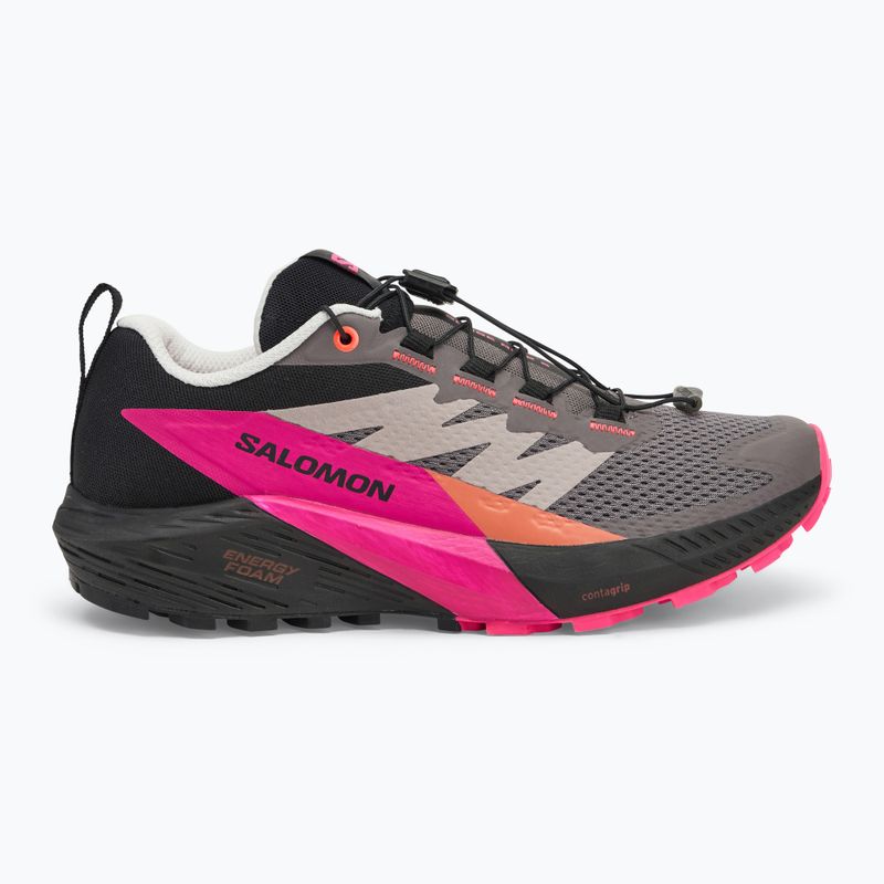 Damen Laufschuhe Salomon Sense Ride 5 Pflaume kitten/schwarz/pink glo 2