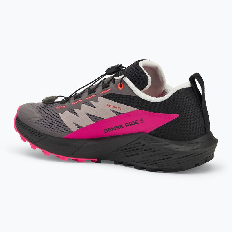 Damen Laufschuhe Salomon Sense Ride 5 Pflaume kitten/schwarz/pink glo 3