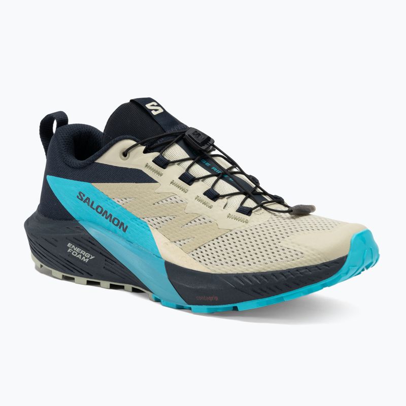 Herren Laufschuhe Salomon Sense Ride 5 alfalfa/carbon/peacock blau