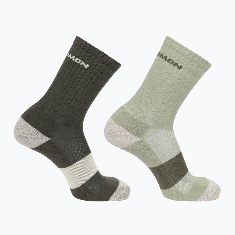 Socken Salomon Evasion Crew 2 pary olive night/alfalfa