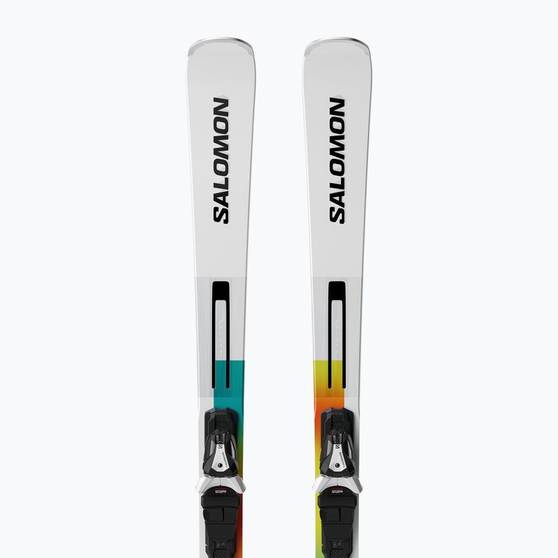 Abfahrtski Salomon Addikt Pro 76 + Schnürung MI12 GW white/black/capri breeze 4