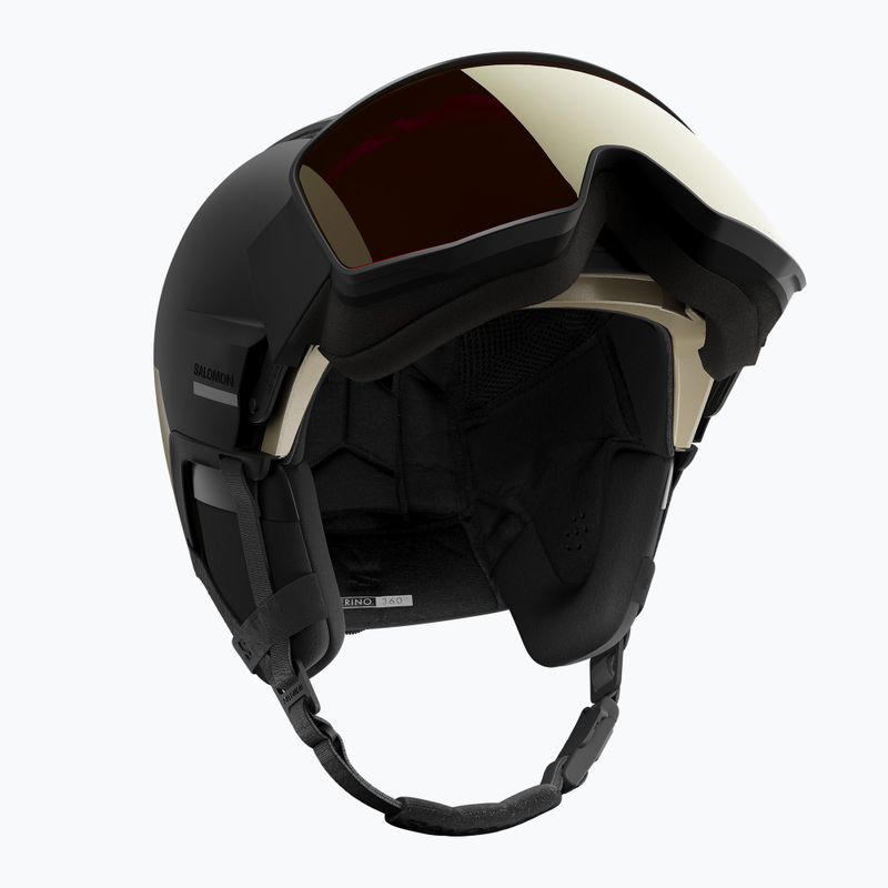 Skihelm Salomon Driver Prime Sigma Plus black/light bronze met/blackgold/ice blue 5