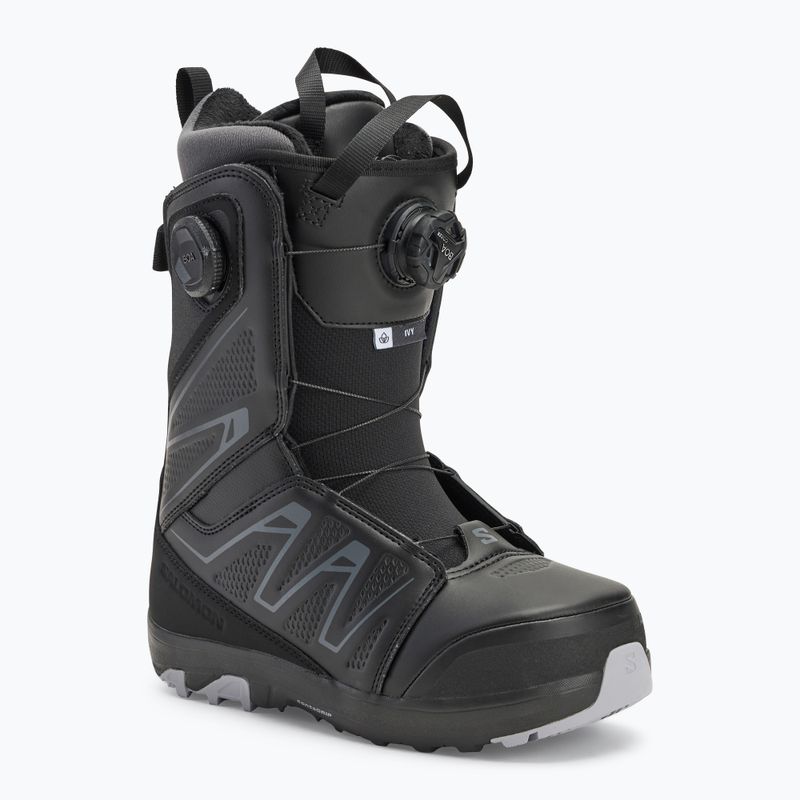Snowboardschuhe Damen Salomon Ivy Boa SJ Boa W black/black/Lilac gray