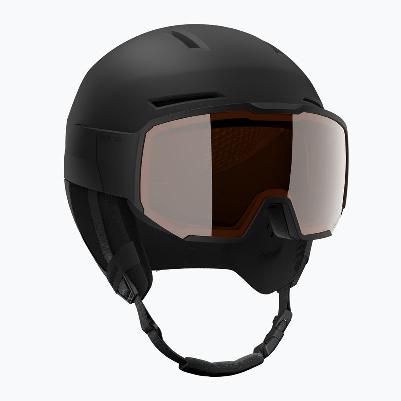 Skihelm Salomon Osmo black/flash tonic orange