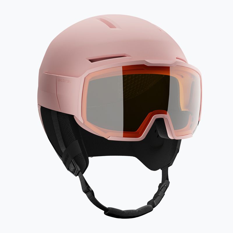 Skihelm Salomon Osmo heavenly pink/black/flash tonic orange