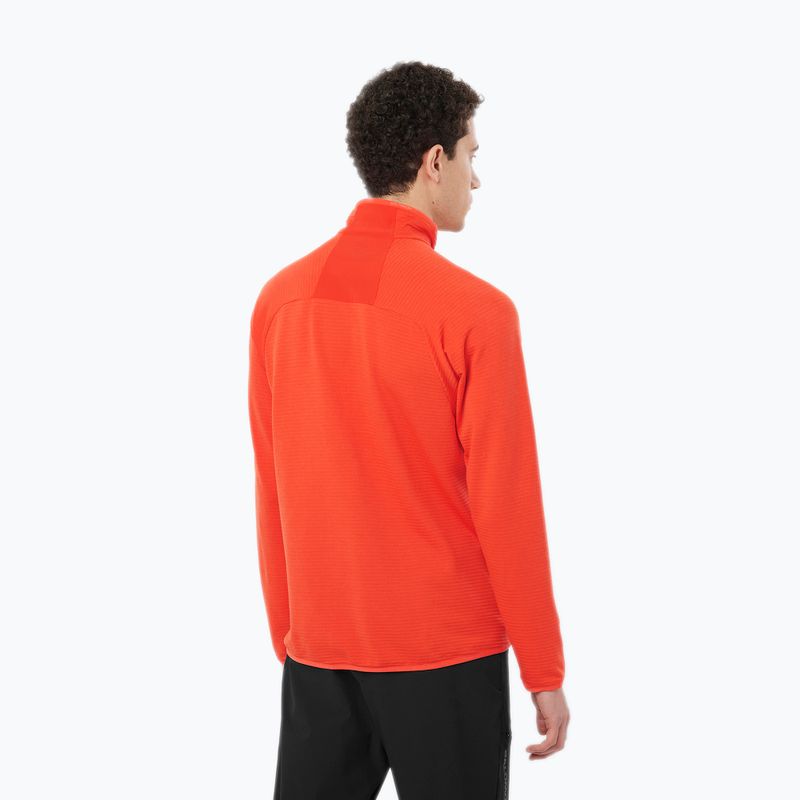 Herren Salomon Essential Lightwarm FZ Trekking Sweatshirt Kirsche Tomate 2