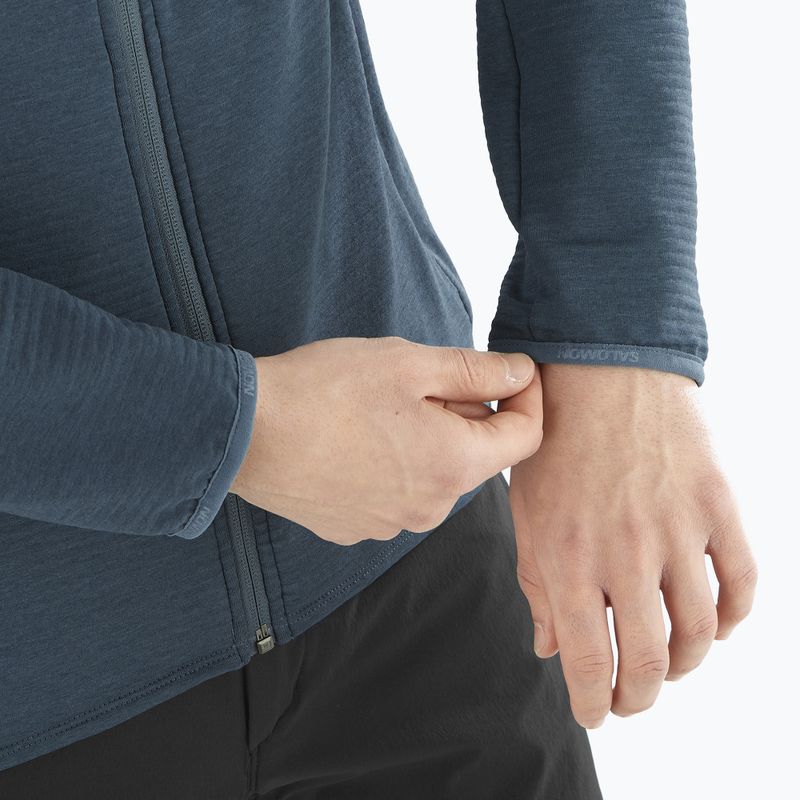 Herren Salomon Essential Lightwarm Hd midinight navy trekking sweatshirt 5
