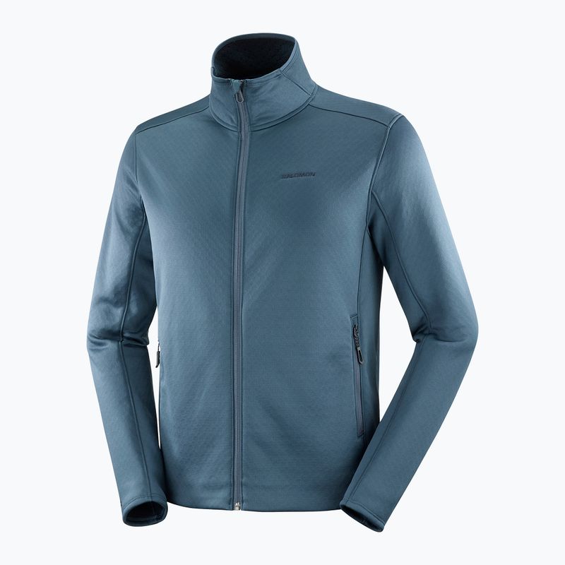 Herren Salomon Essential Midwarm Fz Mitternacht navy Trekking Sweatshirt 6