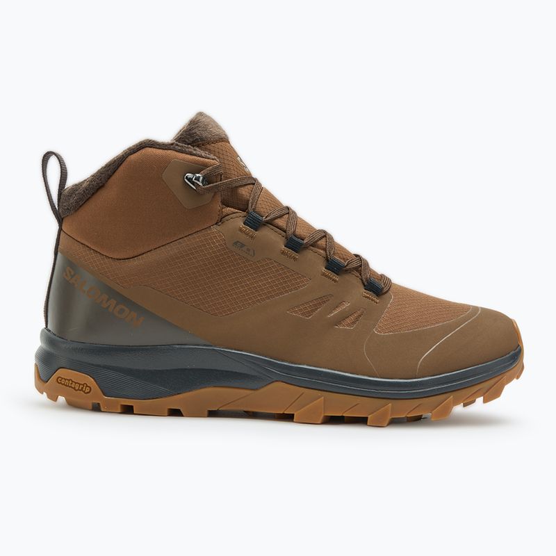 Wanderschuhe Herren Salomon Outsnap CSWP dark darth/ delicioso/ gum 8 2