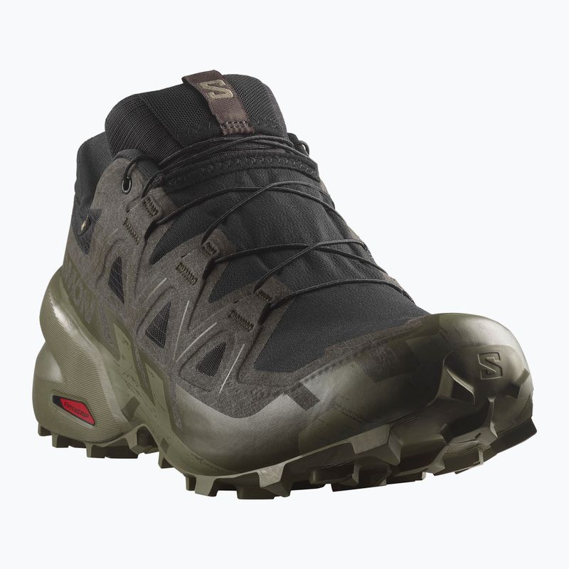 Herren-Laufschuhe Salomon Speedcross 6 GTX schwarz/torf/tiefes Flechtengrün