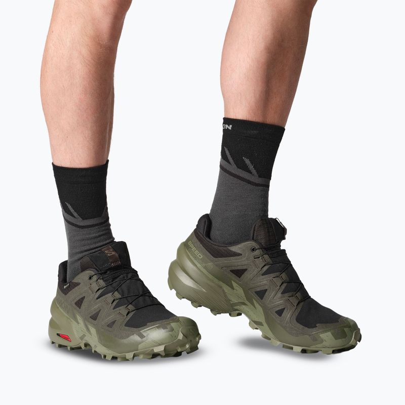 Herren-Laufschuhe Salomon Speedcross 6 GTX schwarz/torf/tiefes Flechtengrün 7