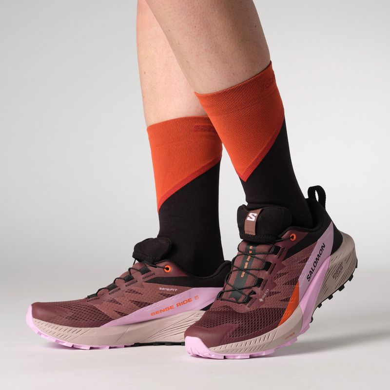 Laufschuhe Damen Salomon Sense Ride 5 GTX catawba grape/orchid bouquet/cherry tomato 10