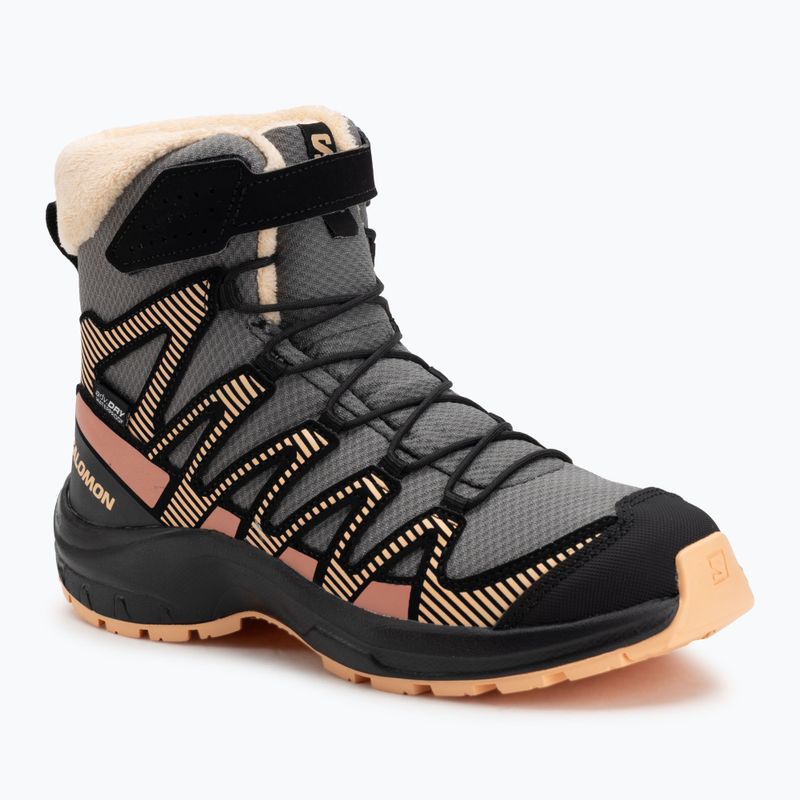 Kinder-Trekking-Schuhe Salomon XA Pro V8 Winter CSWP Zinn/Schwarz/Peach Fuzz