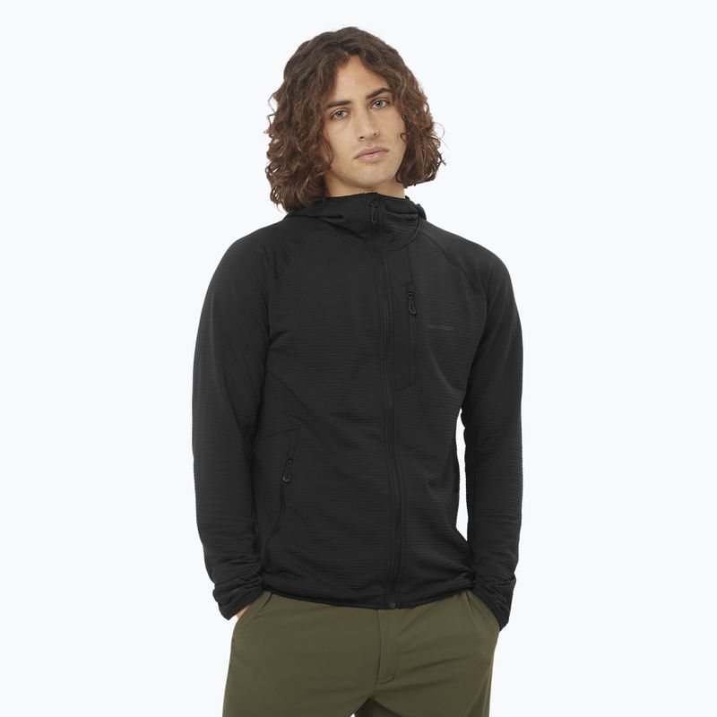 Herren-Trekkingjacke Salomon Sntial Lightwarm Hybrid tiefschwarz
