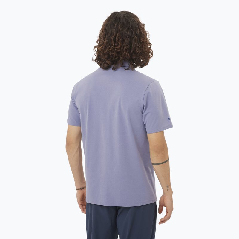 Herren Salomon Trackline Polo T-shirt blau granit 2