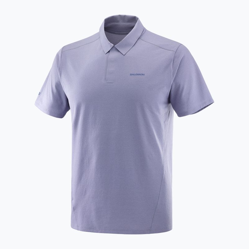Herren Salomon Trackline Polo T-shirt blau granit 7