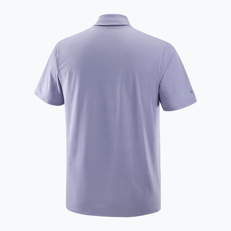 Herren Salomon Trackline Polo T-shirt blau granit 8