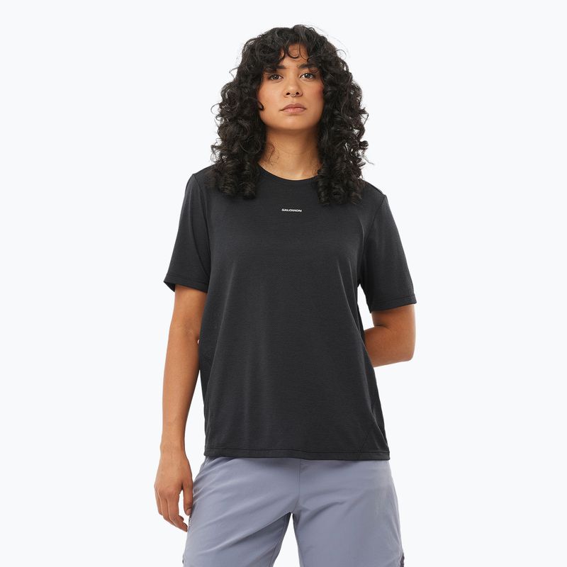 Damen Lauf-T-Shirt Salomon SHKout Core tiefschwarz