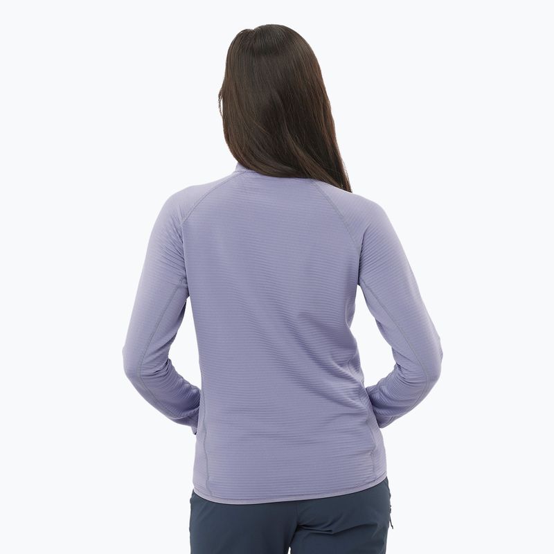 Trekking Hoodie Sweatshirt Damen Salomon Lightwarm Full Zip blue granite 2