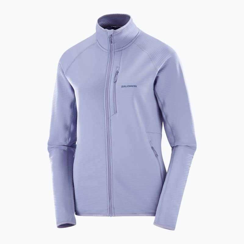 Trekking Hoodie Sweatshirt Damen Salomon Lightwarm Full Zip blue granite 6