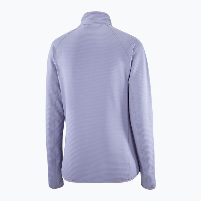 Trekking Hoodie Sweatshirt Damen Salomon Lightwarm Full Zip blue granite 7