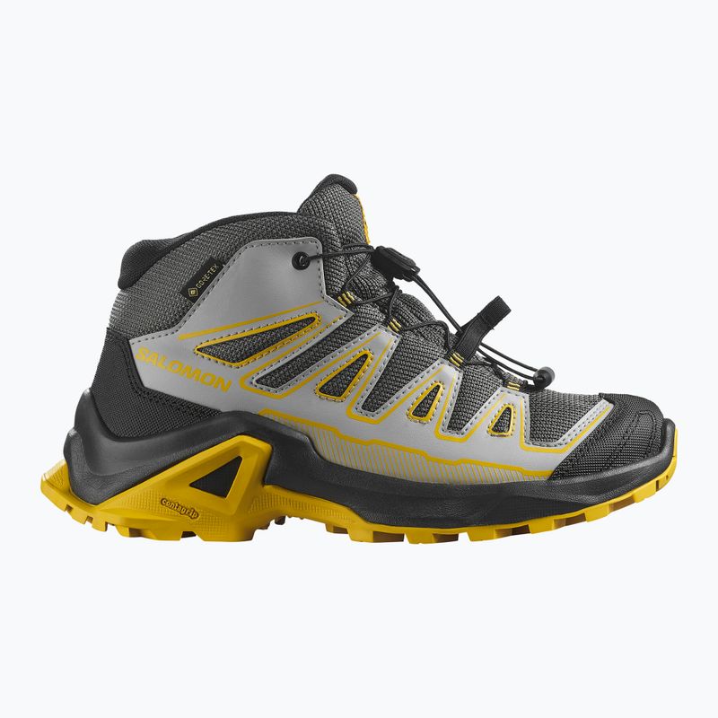 Kinder-Trekking-Schuhe Salomon X Ultra Mid GTX castlerock/schwarz/spicy/senf 8