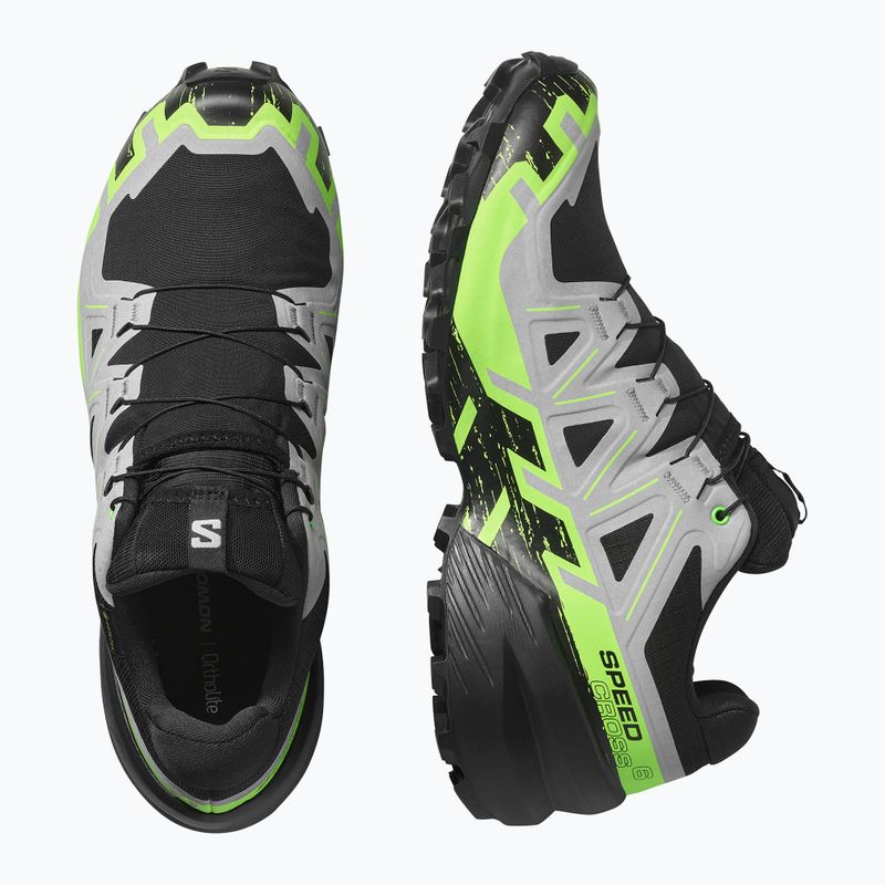 Herren Laufschuhe Salomon Speedcross 6 GTX schwarz/legierung/grüner Gecko 6