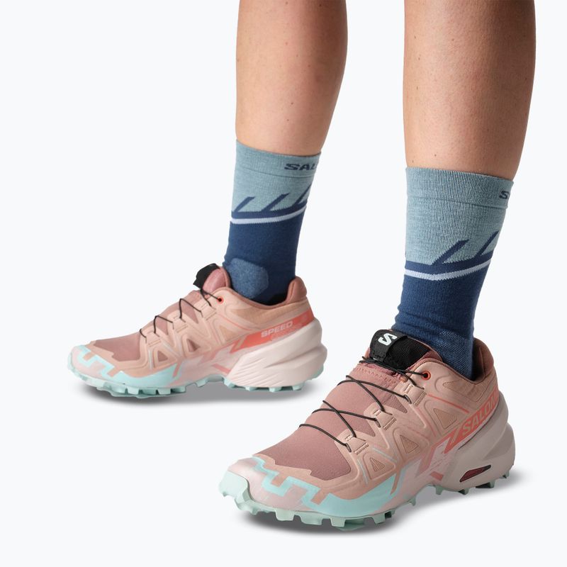 Damen-Laufschuhe Salomon Speedcross 6 Mahagoni Rose/Leises Violett/Eisiges Aqua 9