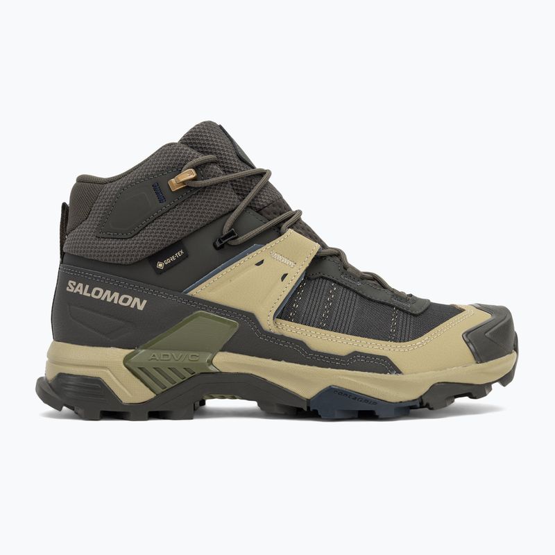 Herren-Trekking-Stiefel Salomon X Ultra 5 MID GTX Torf / grau grün / blau Nächte 2