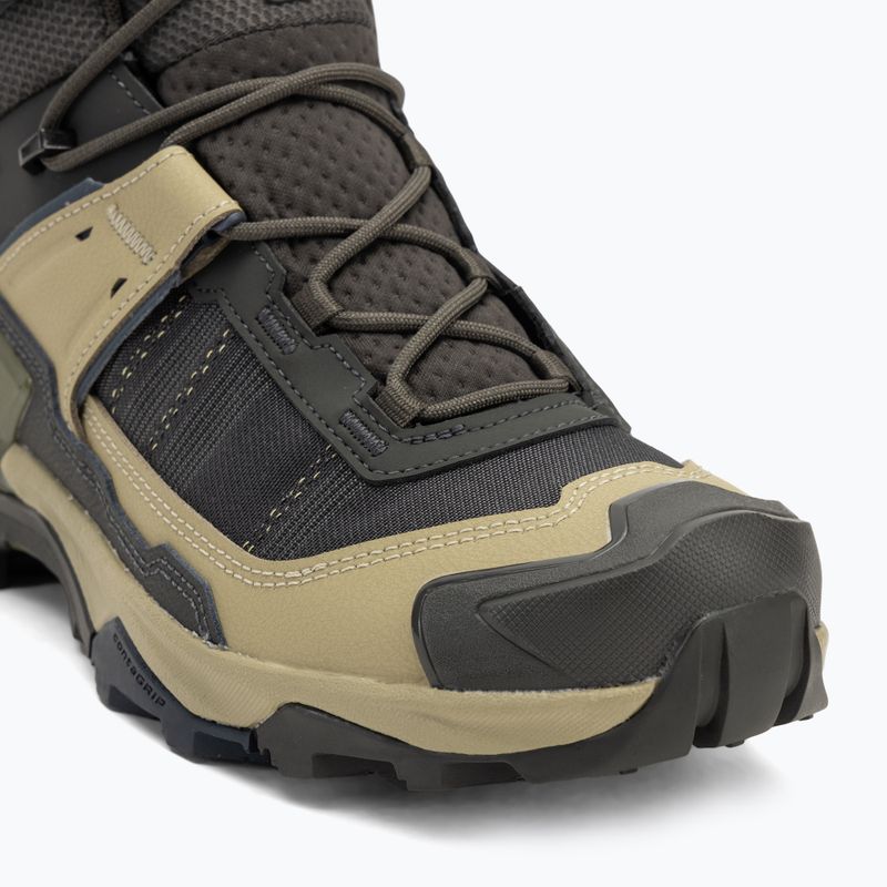Herren-Trekking-Stiefel Salomon X Ultra 5 MID GTX Torf / grau grün / blau Nächte 7