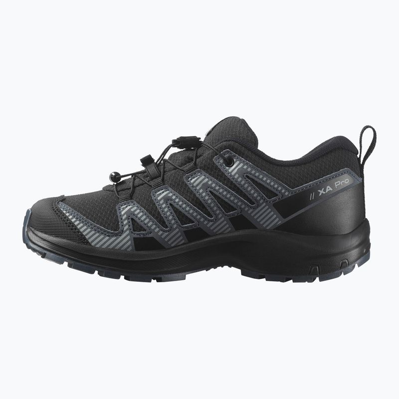 Kinder-Trekking-Schuhe Salomon XA Pro 3D V8 Waterproof schwarz/turbulence/quarry 9