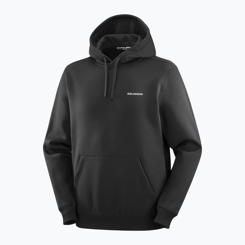Herrenpullover Salomon Chest Logo Hoodie deep black 3