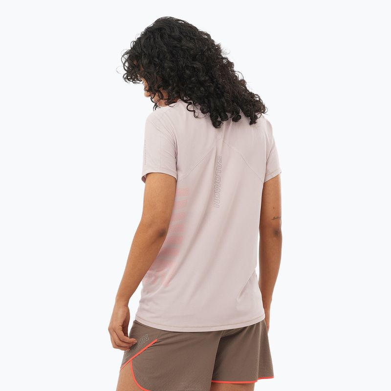 Laufshirt Damen Salomon Sense Aero Tee GFX etherea/neon flame 2